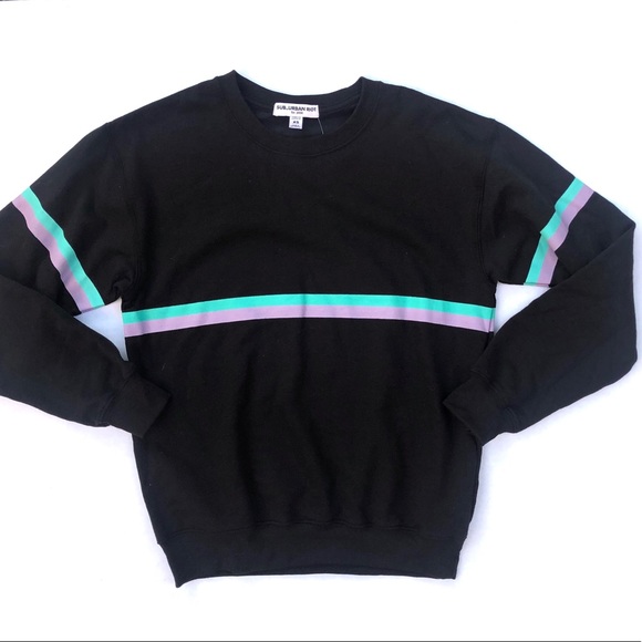 Sub_Urban Riot Zelda Stripe Willow Sweater Black - Picture 2 of 7